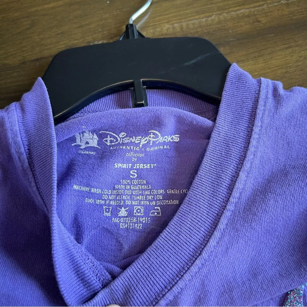 Disney Spirit Jersey Purple Glitter Disneyland Resort S Flawed Oversized - Picture 6 of 13